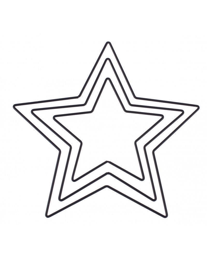 Metallstern schwarz, 15 / 20 / 25cm