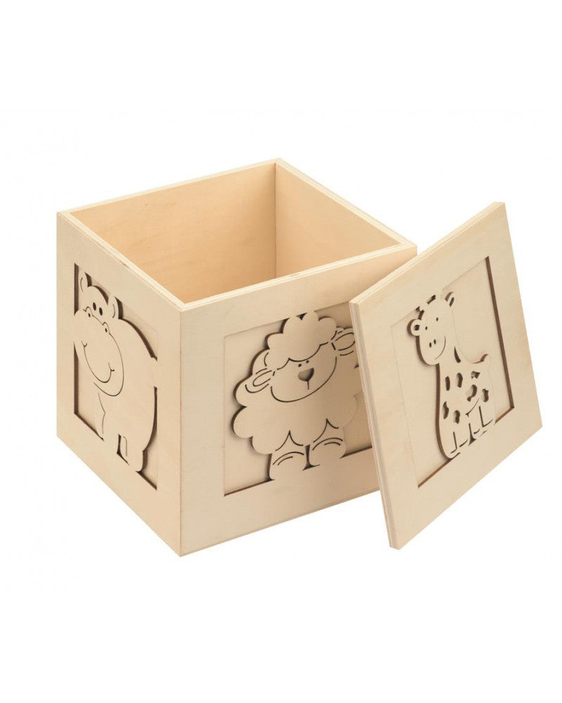 Holzwürfel Tiermotive, Pappel-Sperrholz 15x15x15cm Glorex