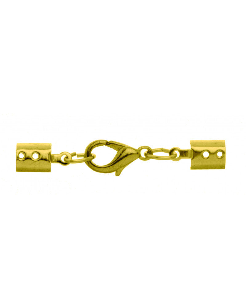 Lederbandverschluss 1St, 3mm goldfarben