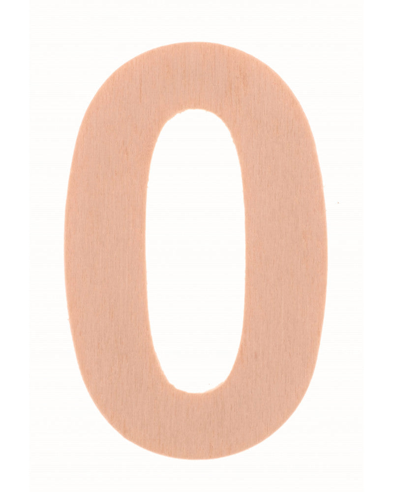 Zahl "0" 6cm Pappel FSC