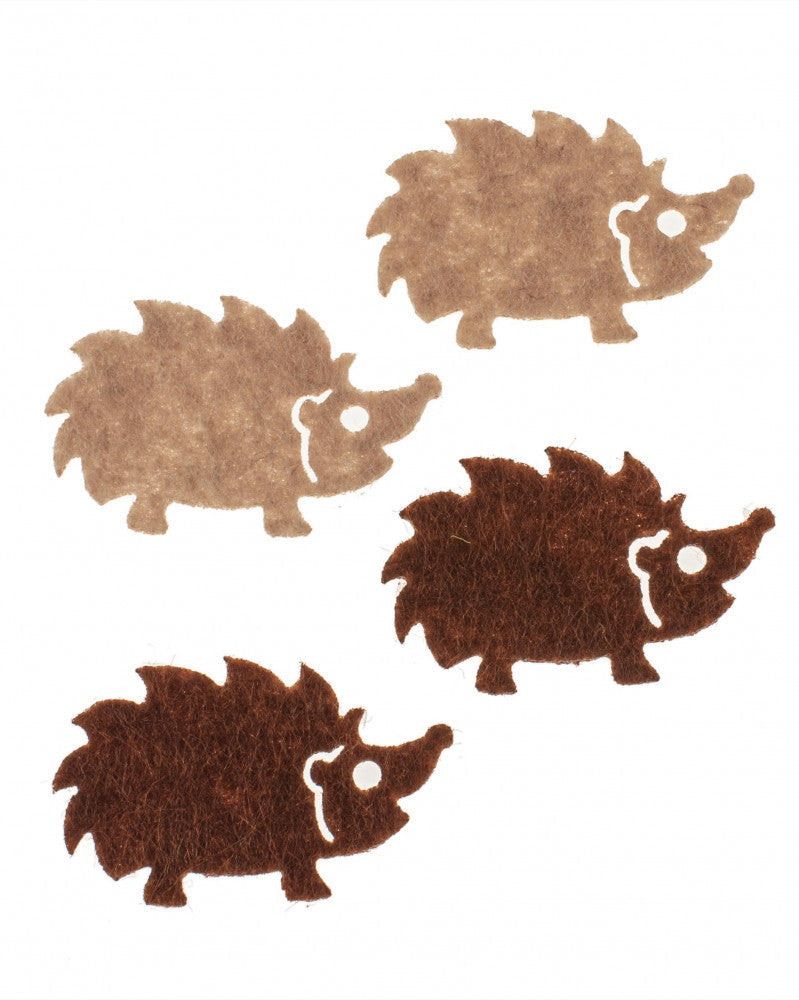 Filz-Igel, 12St. 3cm, braun/beige