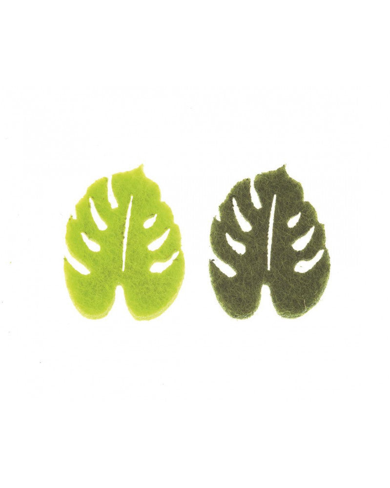 Filzstreuteile Blätter 12Stk. grünmix 3x2,2x0,3cm