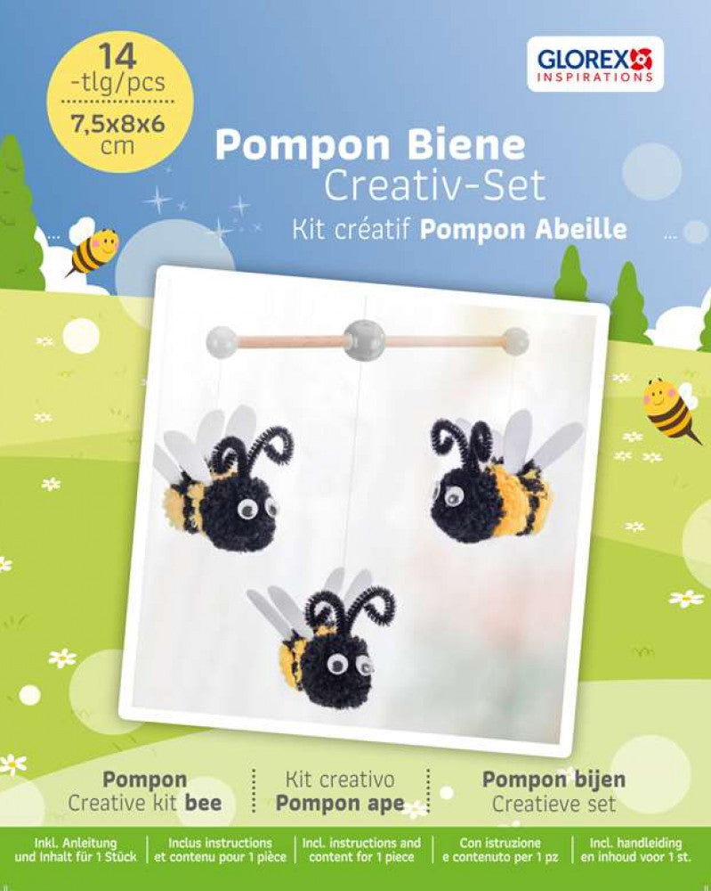 DIY Pomponset Biene, 7,5x8x6cm, 14tlg.
