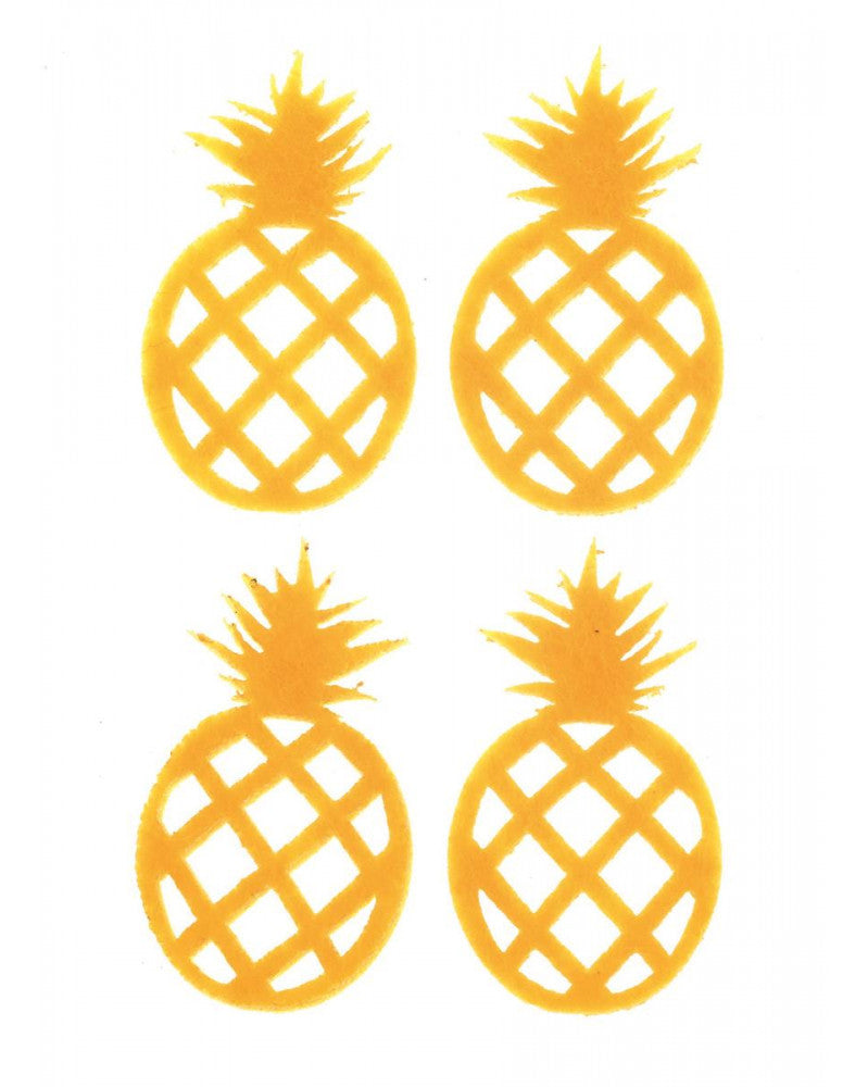 Ananas aus Filz 12St gelb, 37x20mm