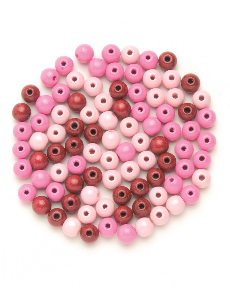 Holzperle 4mm 155St rosa-mix