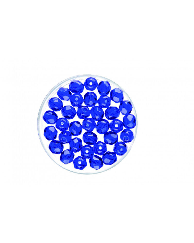Glasschliffperlen 6mm 50St azurblau