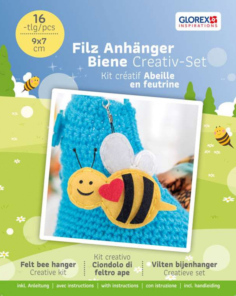 DIY Filz Biene Anhänger, 9x7cm, 16tlg.