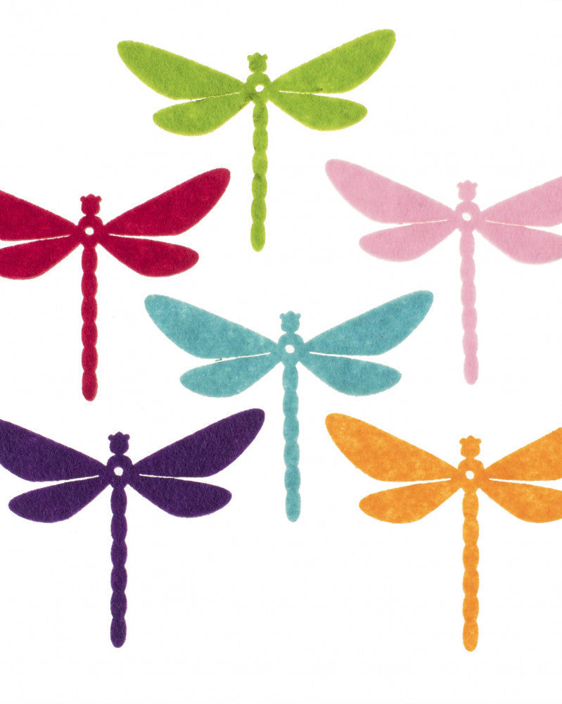 Filz-Libellen, 6St. 6cm, bunte gemischt