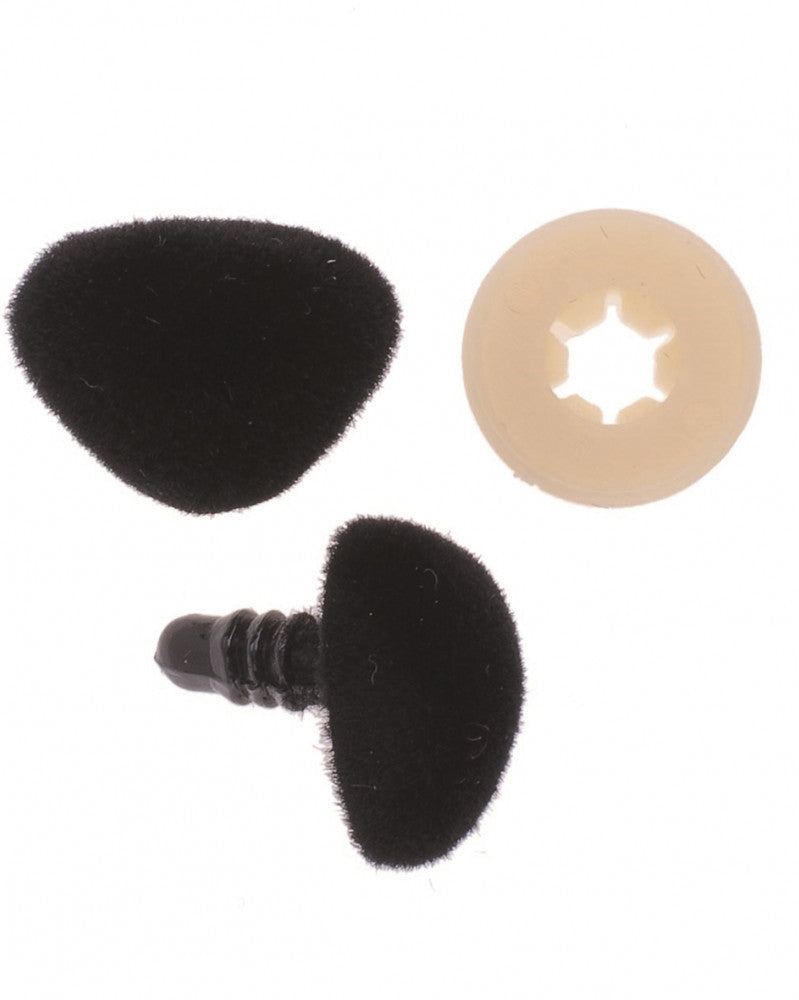 Nase, Samt braun 18mm, 50 Stück, 25 Stück