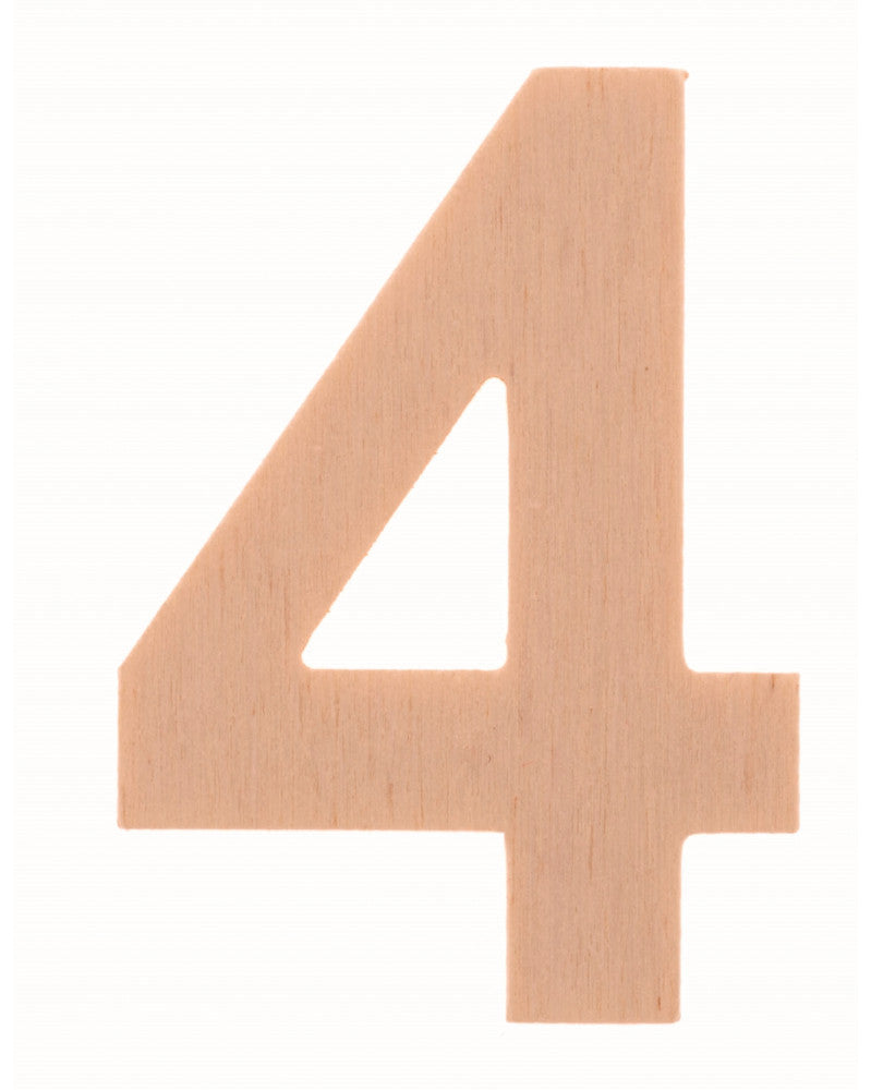 Zahl "4" 6cm Pappel FSC