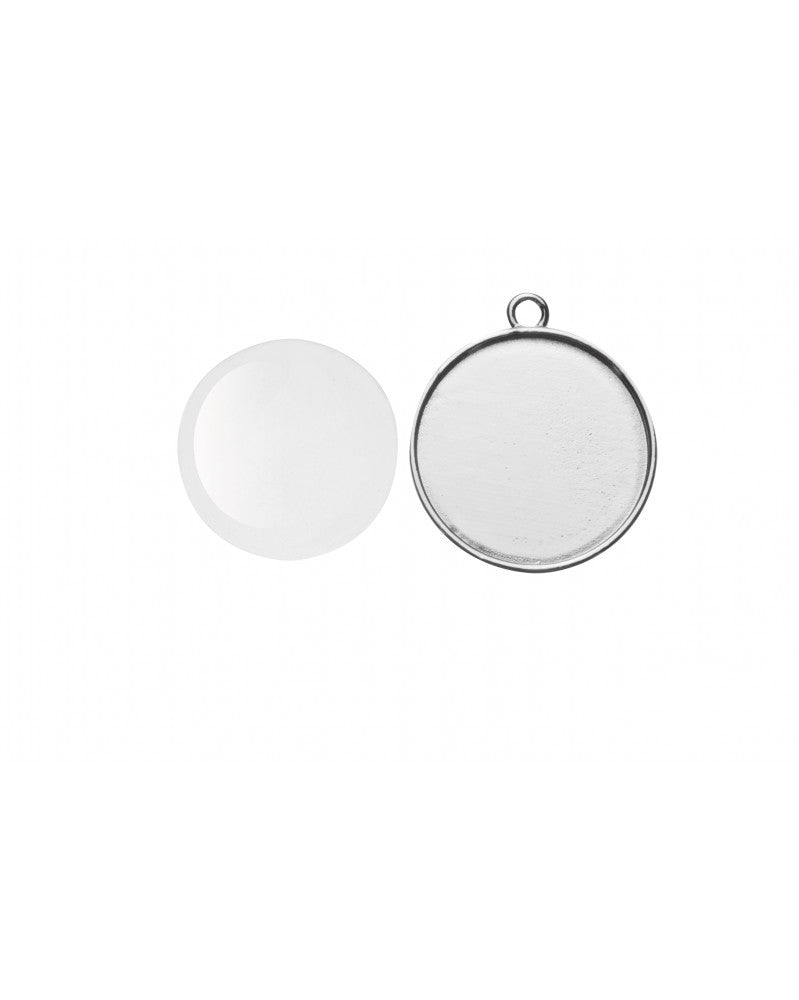 Anhänger rund silberfarben Ø32mm