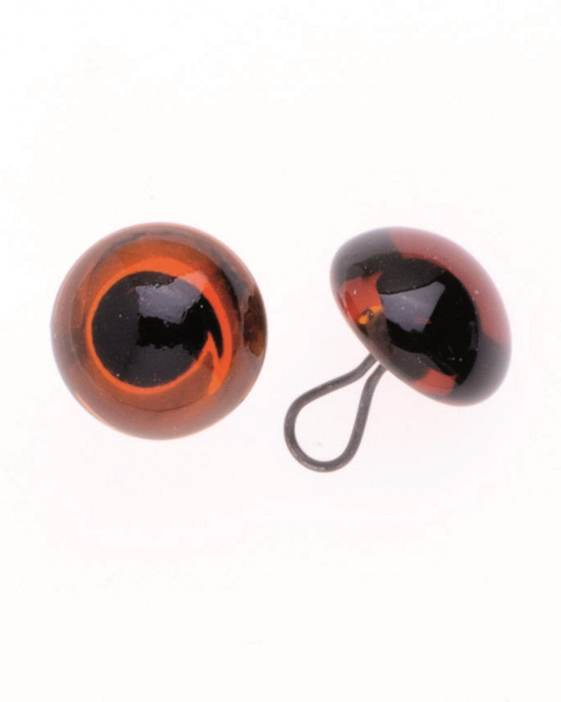 Augen Glas/Oese braun 16mm, 50 Stück