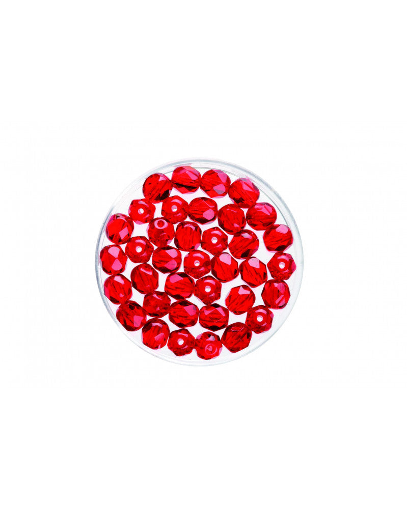 Glasschliffperlen 6mm 50St rubin