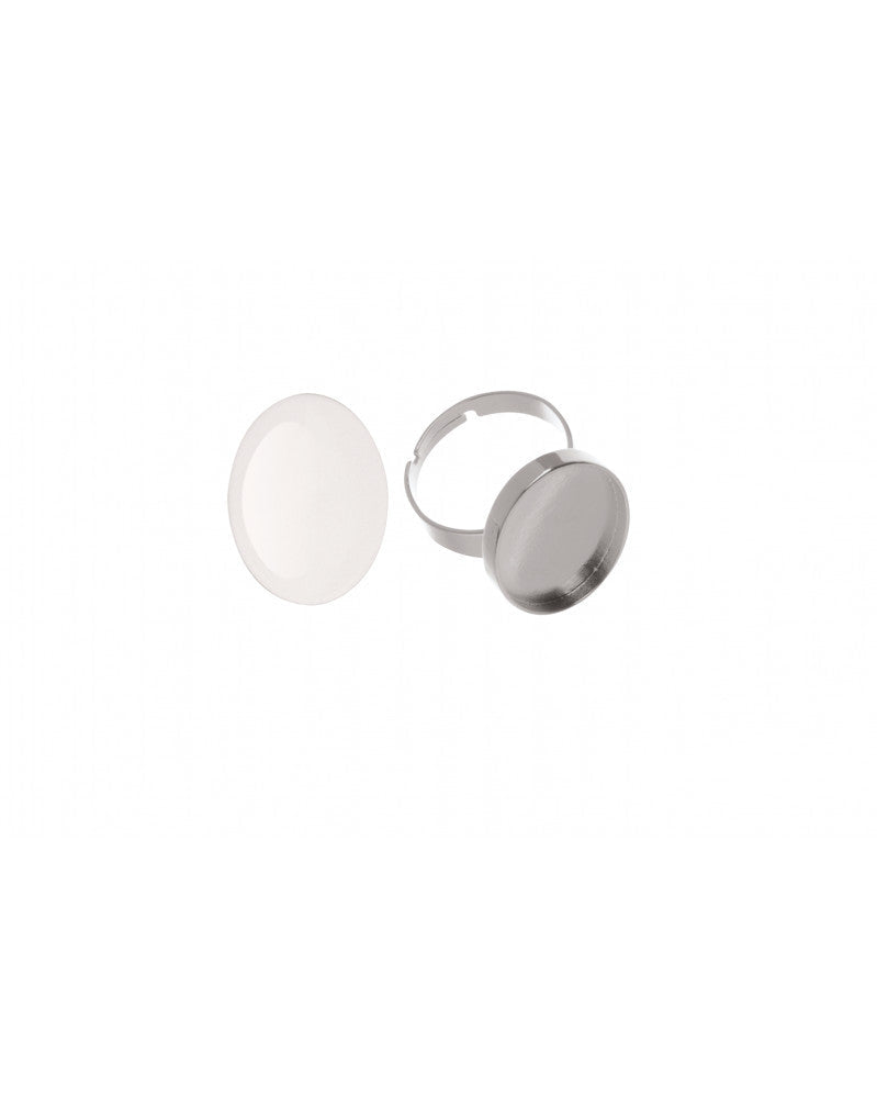 Fingerring oval silberfarben 27x19mm