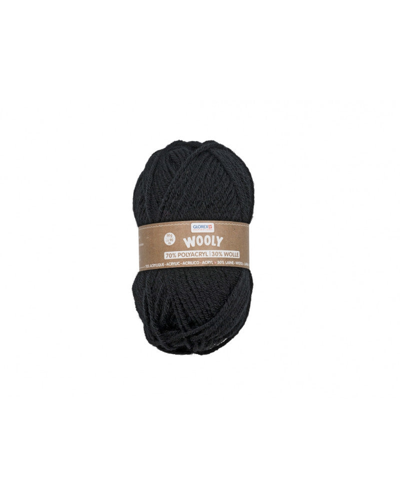 Wooly 70% Acryl/30% Wolle, 50g, schwarz