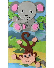 3D Moosgummi, Elefant/Affe