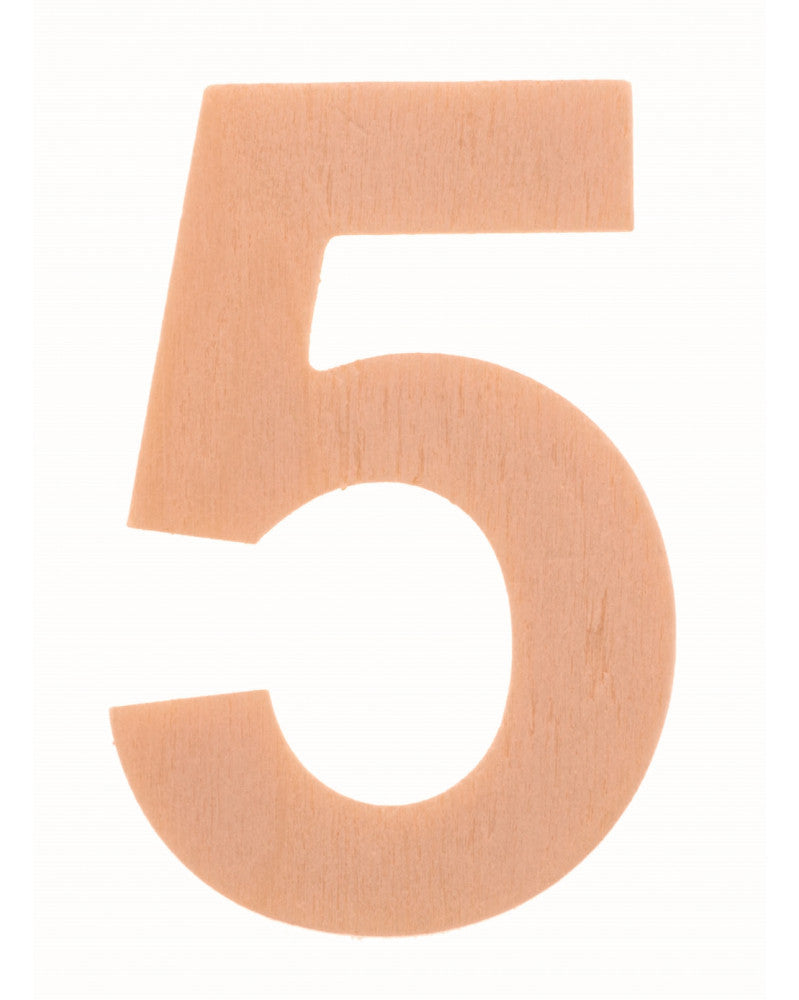 Zahl "5" 6cm Pappel FSC