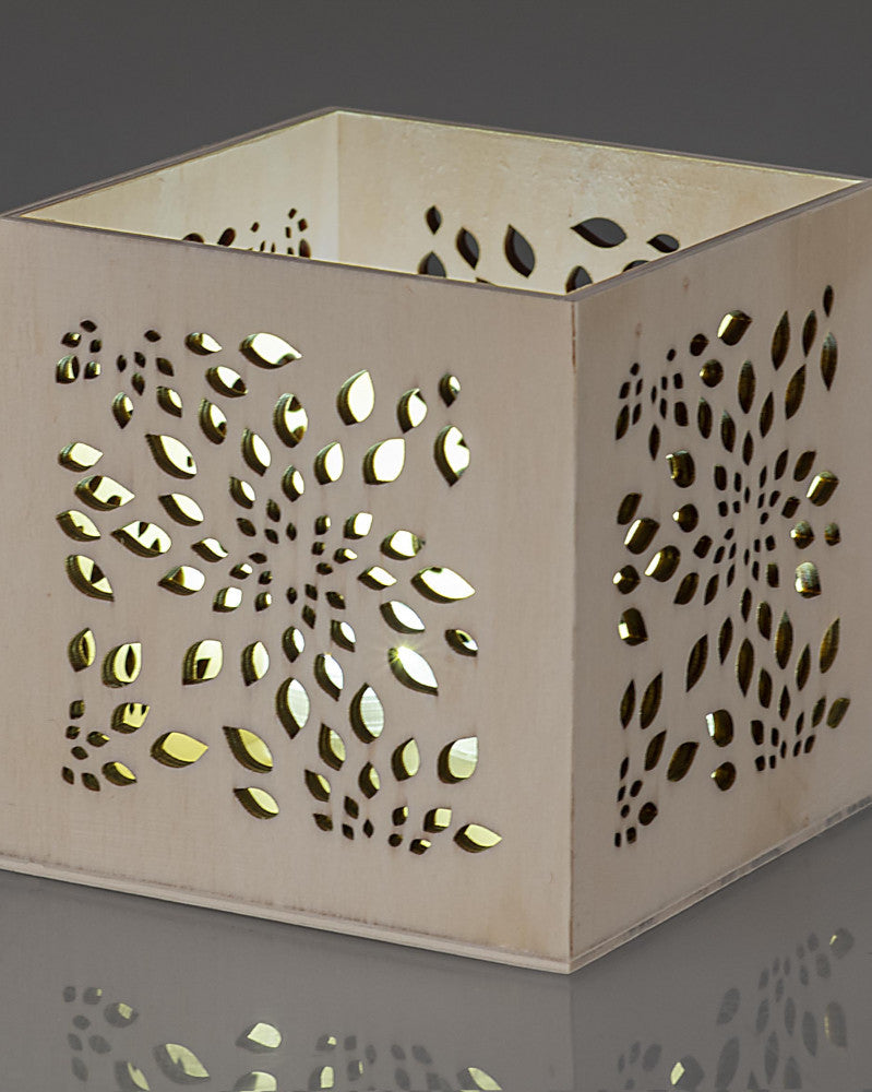Windlicht, Ornament 10x10x10cm, Pappel CN