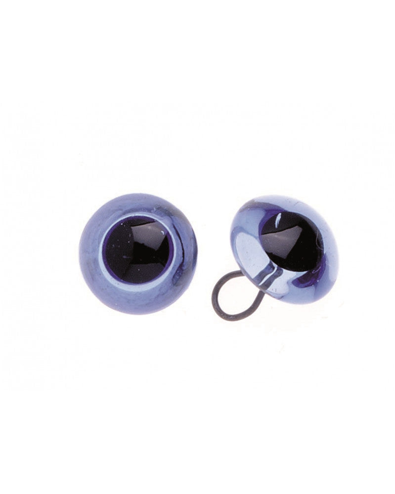 Augen Glas/Oese saphir 14mm, 50 Stück
