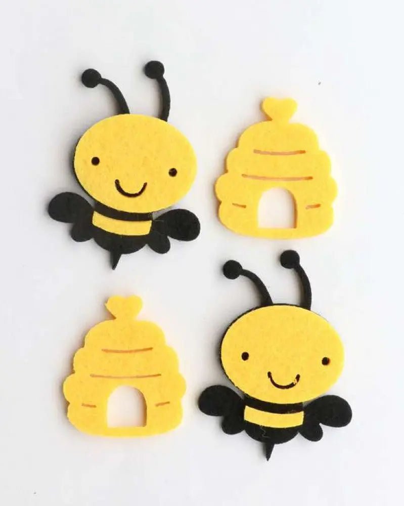 Filz Biene und Honigtopf, 4Stk. 4 - 5,5cm - Kidis Art