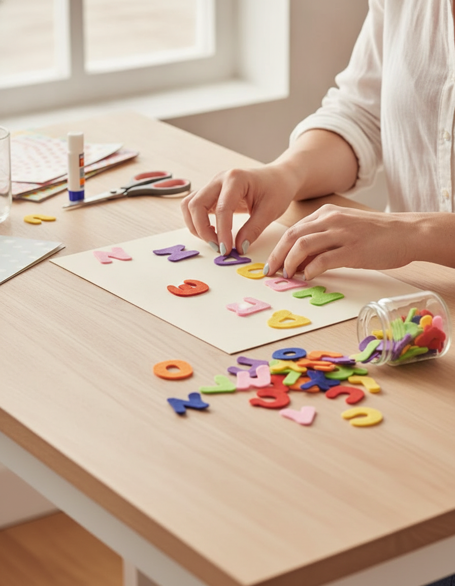 Filz - Buchstaben 150Stk. Streuteile für Deko - Kidis Art