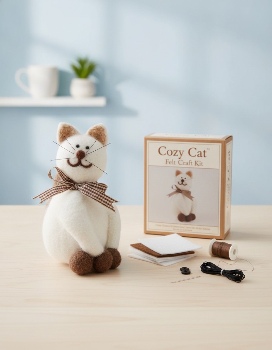 Filz-Creativ-Set Katze, 9,0x8,0cm - Kidis Art