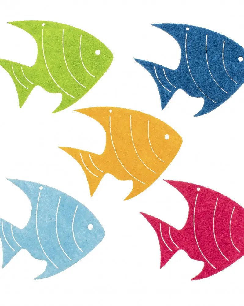 Filz - Fische, 5St. 6cm, bunte gemischt - Kidis Art