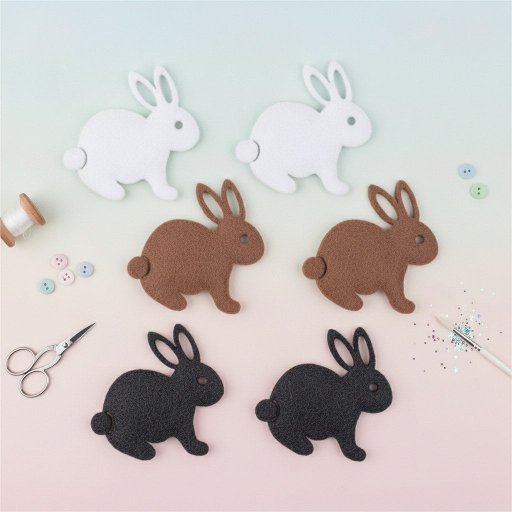 Filz-Hasen, 12St 3cm bunt sortiert - Kidis Art