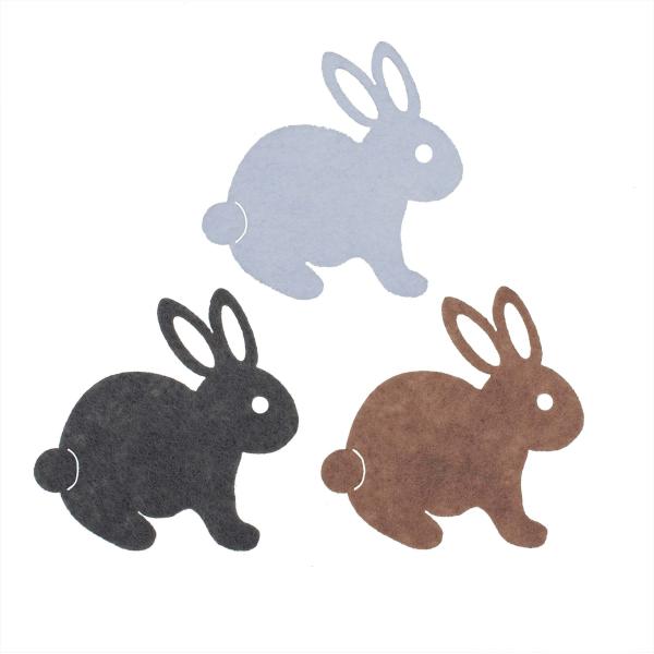 Filz - Hasen, 5St 6cm bunt sortiert - Kidis Art