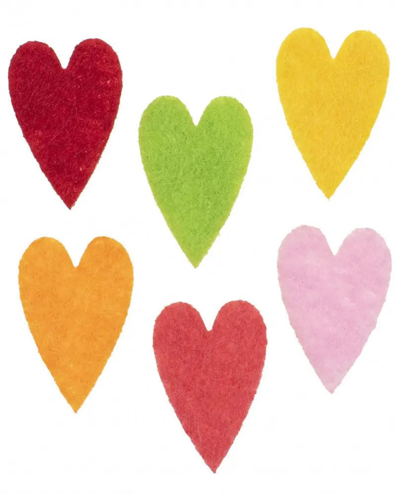 Filz - Herzen, 30St. 2cm, bunt gemischt - Kidis Art