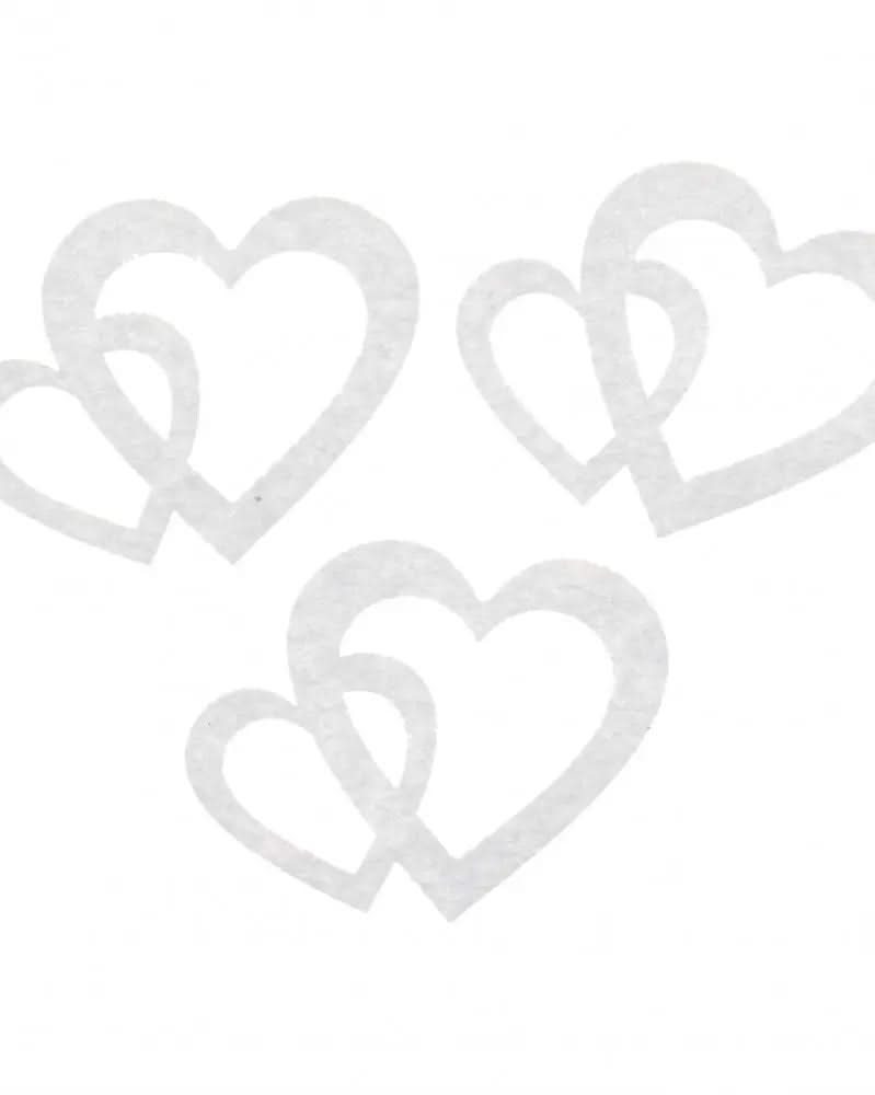 Filz-Herzen, 8St. 5cm, weiss - Kidis Art