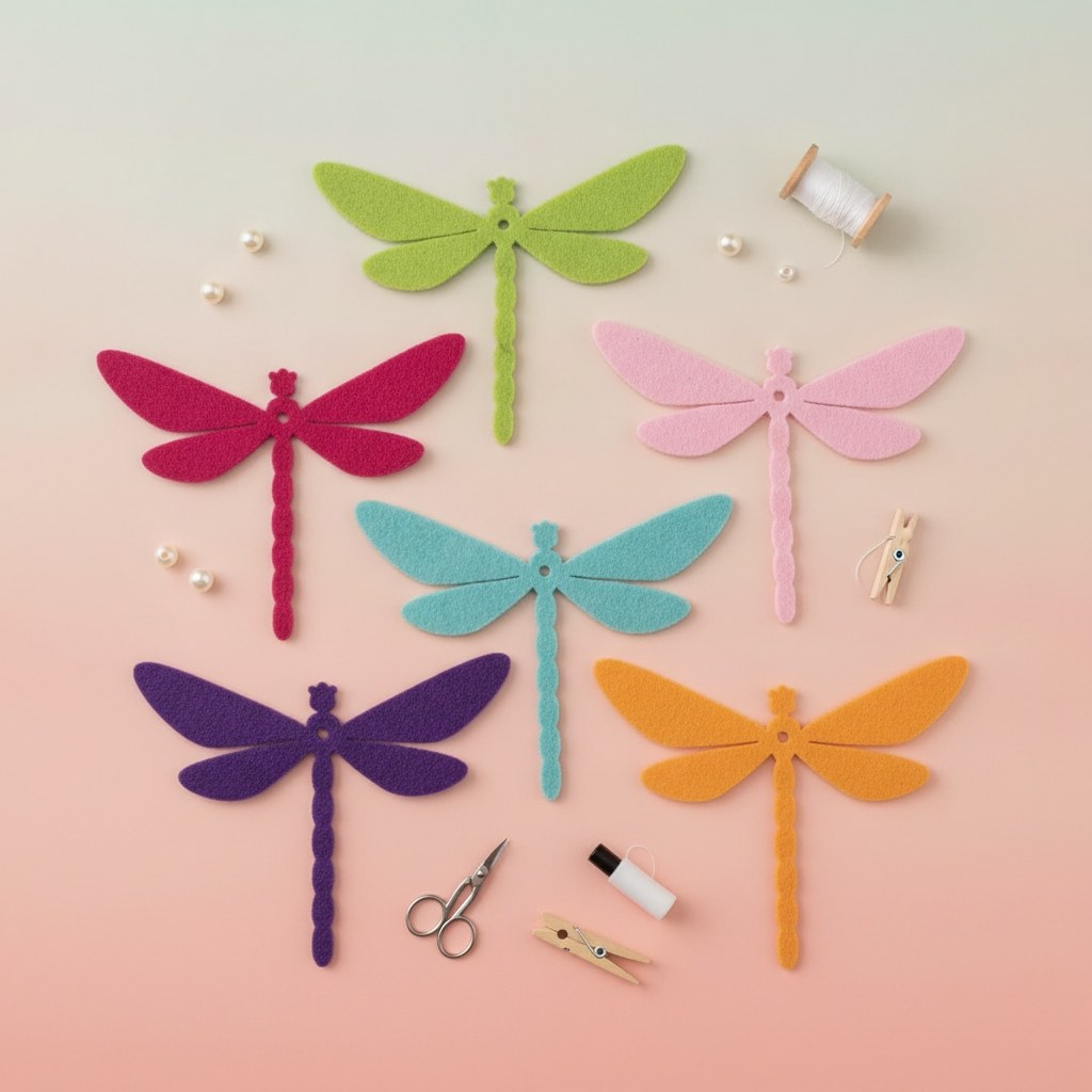 Filz-Libellen, 6St. 6cm, bunte gemischt - Kidis Art