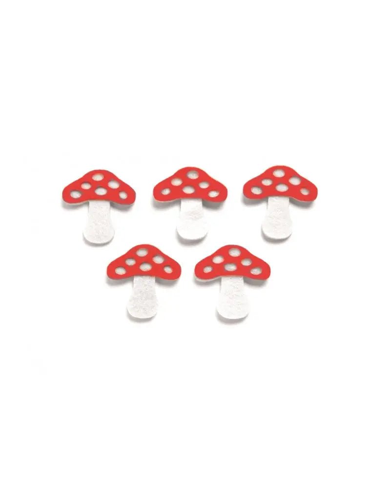 Filz - Pilz 5St, 5,5cm rot/weiss - Kidis Art