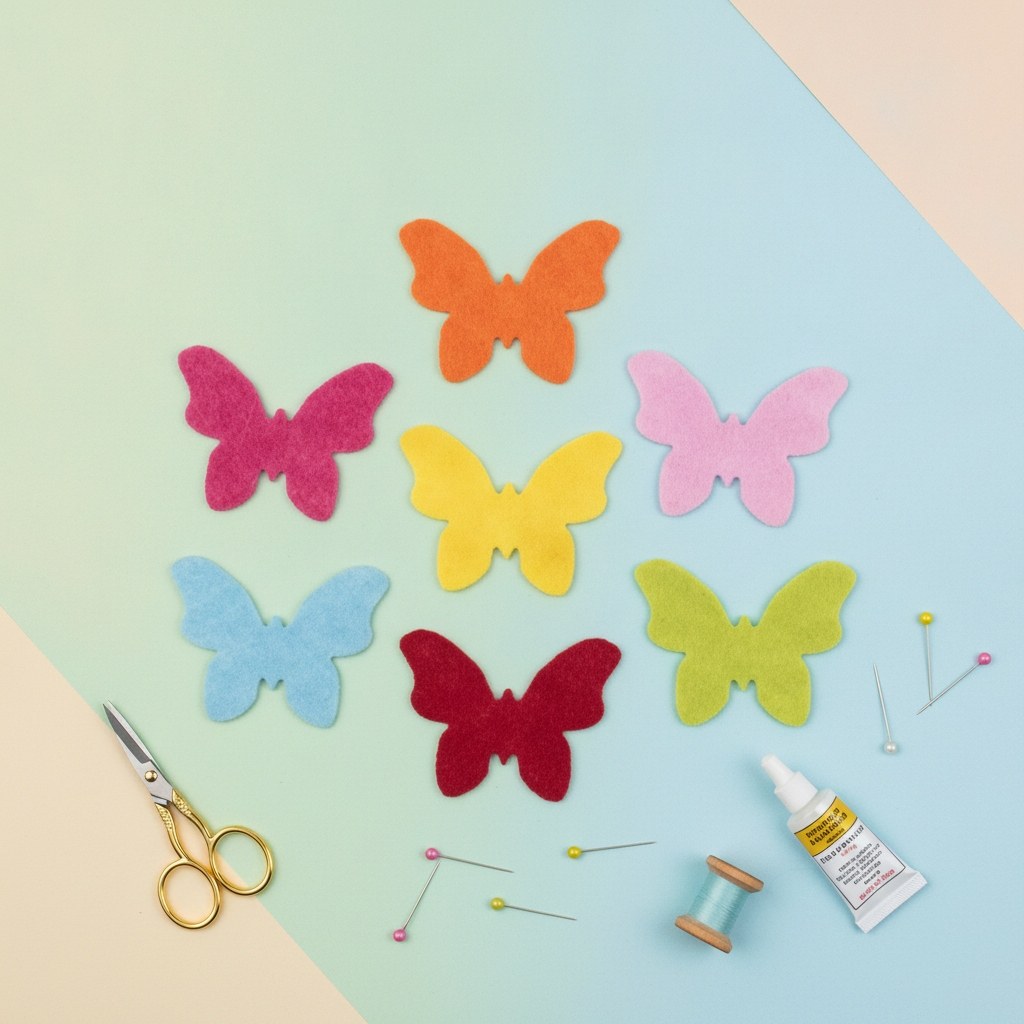 Filz-Schmetterlinge, 14St 3cm, bunte gemischt - Kidis Art