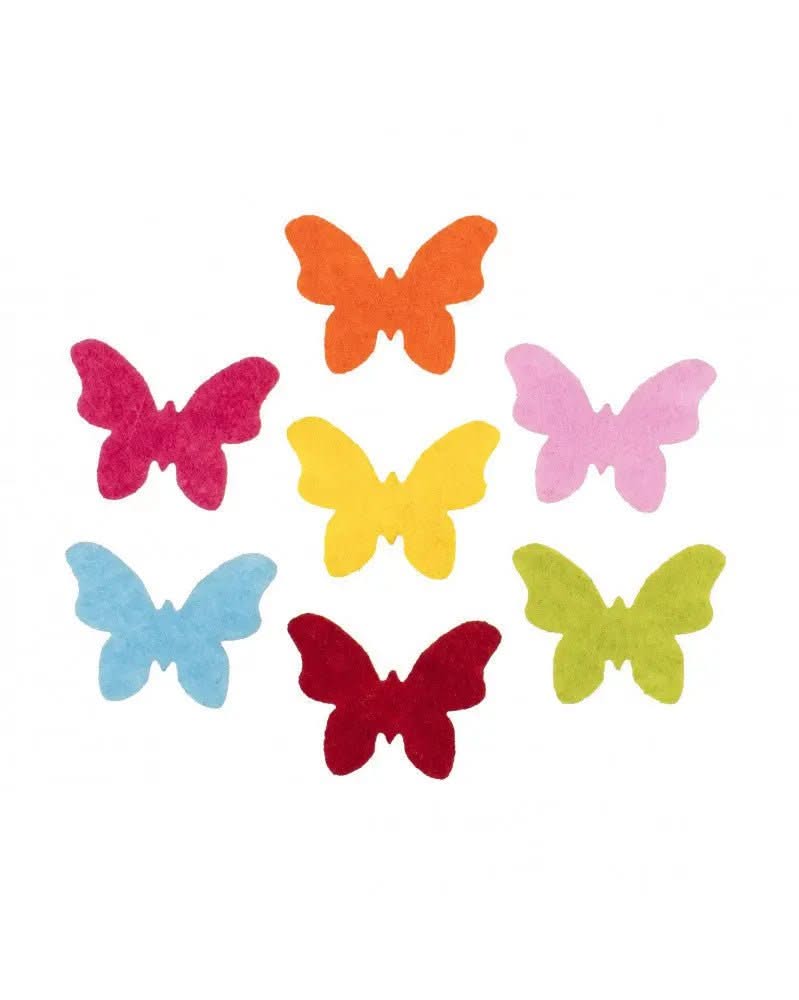 Filz-Schmetterlinge, 14St 3cm, bunte gemischt - Kidis Art