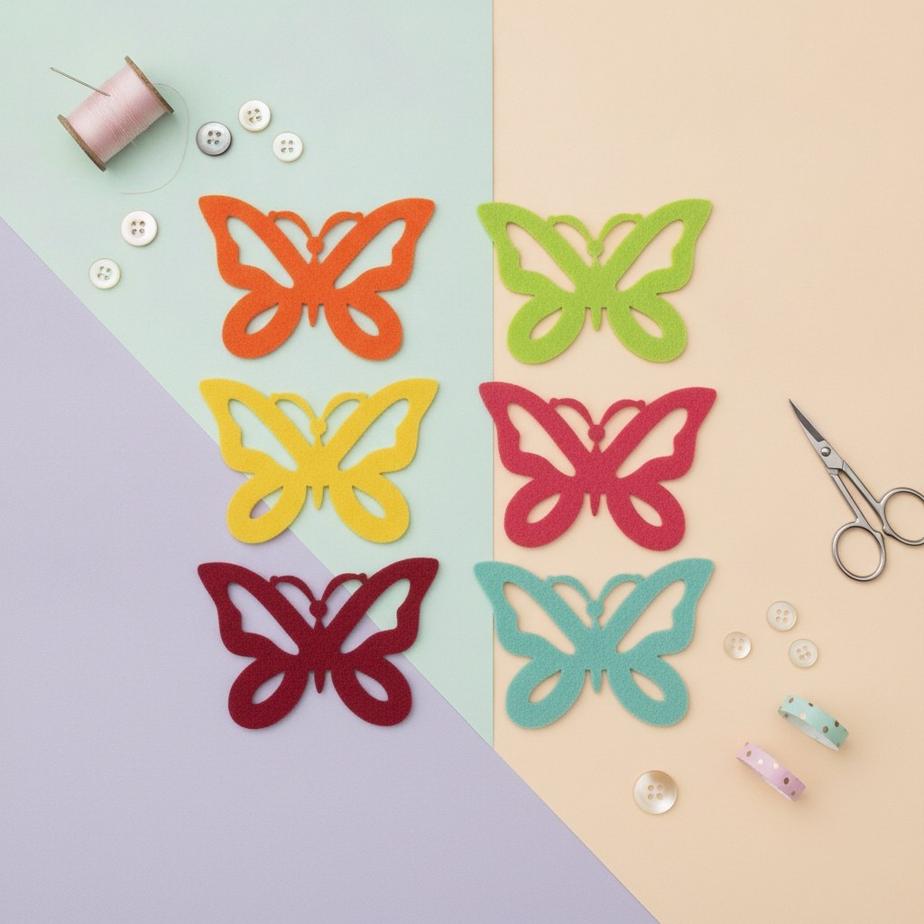 Filz-Schmetterlinge, 6St. 6cm, bunte gemischt - Kidis Art