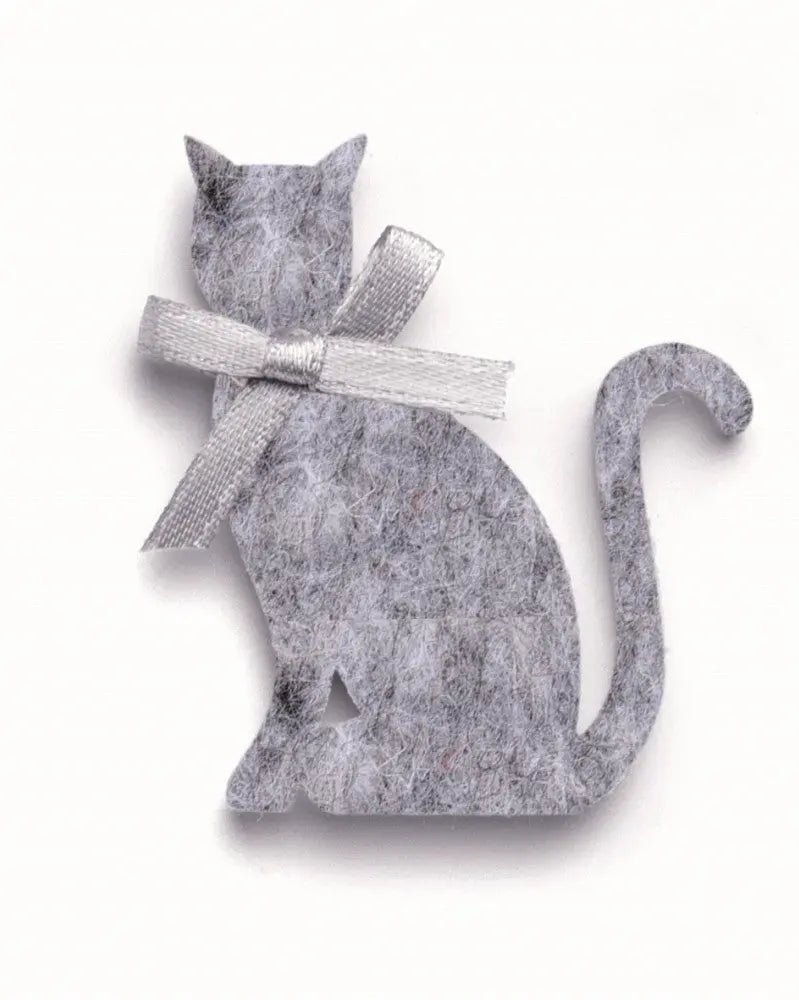 Filzkatzen 6 Stk. grau 5x3,7x0,3cm - Kidis Art