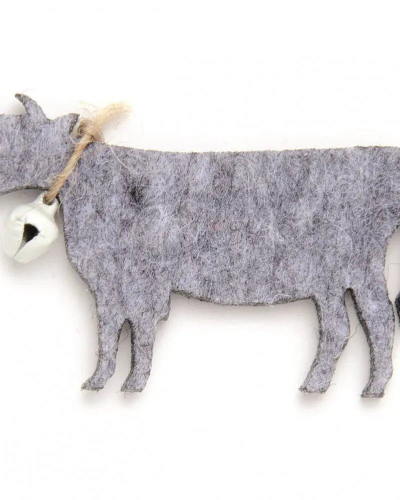 Filzkühe 6 St, 5,5x3,5x0,3cm, grau,100% Polyester - Kidis Art