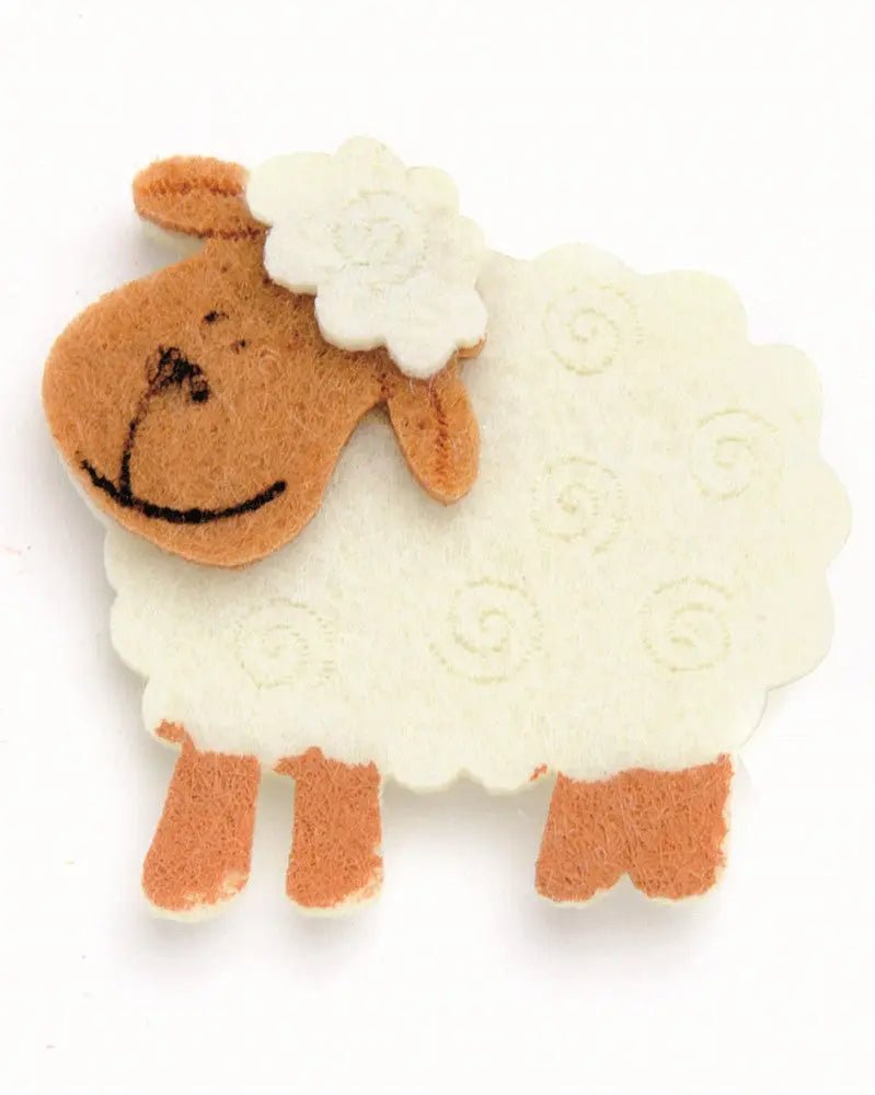 Filzschaf 4,5x4cm 6Stk. beige, selbstkl. - Kidis Art