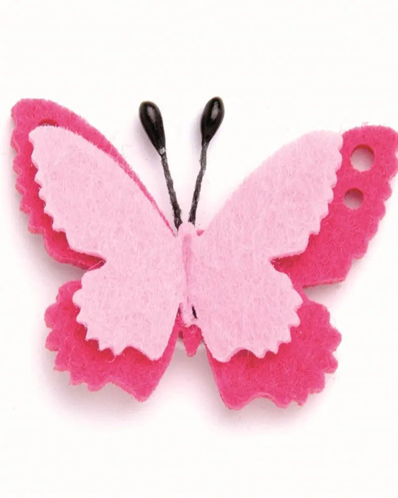 Filzschmetterling selbstk. 4x3cm pink 6St - Kidis Art