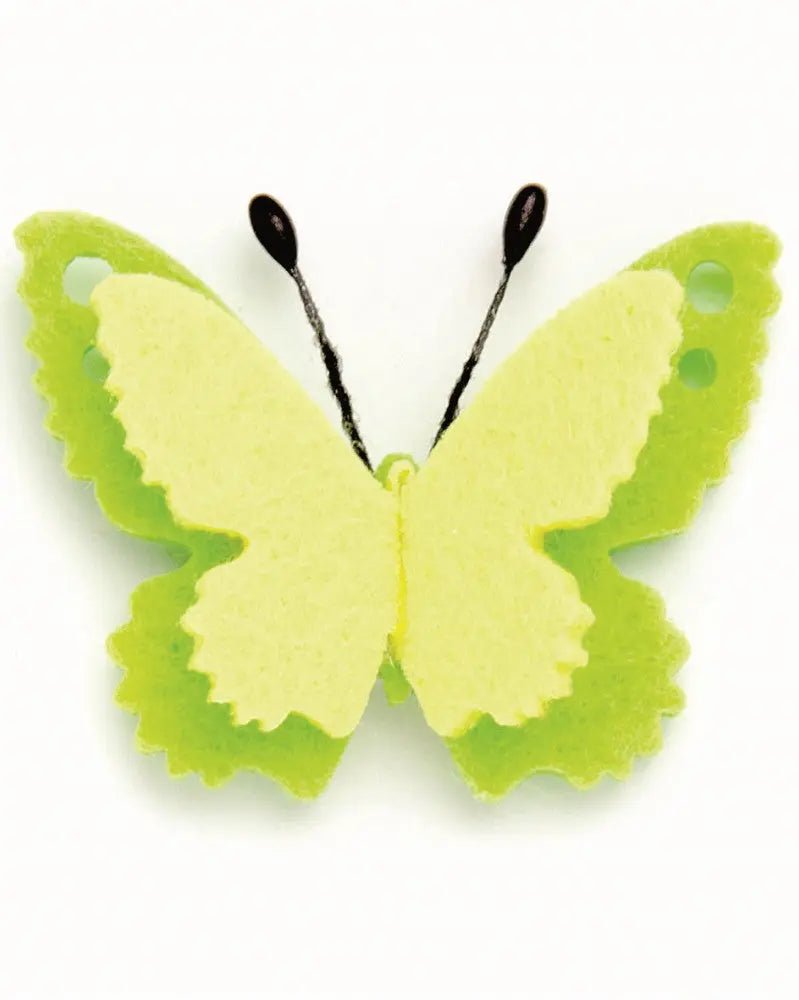Filzschmetterling selbstkl. 4x3cm grün - gelb 6St - Kidis Art