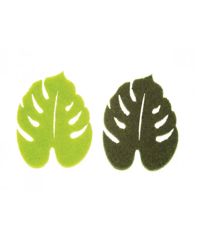 Filzstreuteile Blätter 12Stk. grünmix 5x3,5x0,3cm - Kidis Art