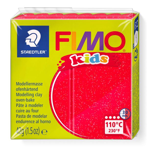 FIMO kids 42g Glitter rot - Kidis Art