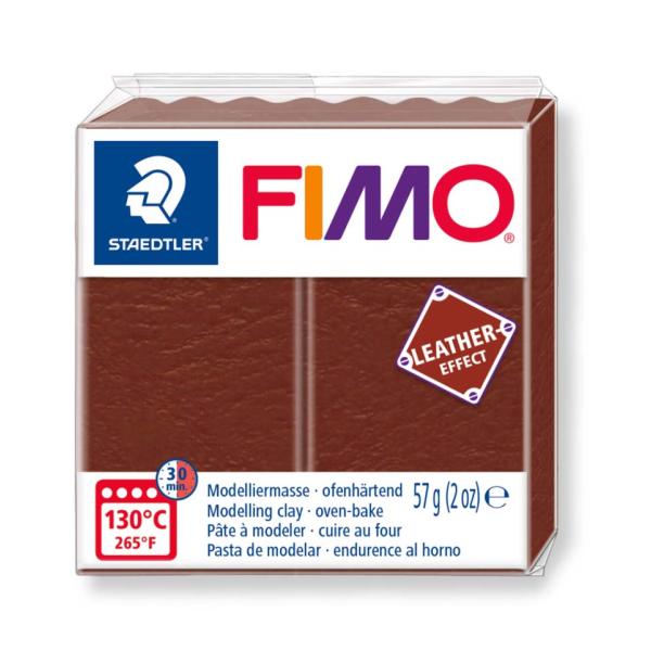 FIMO leather - effect 57g nuss - Kidis Art
