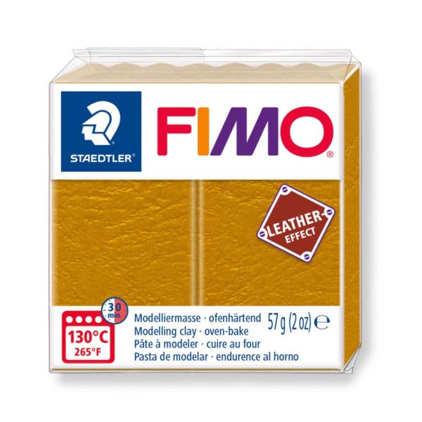 FIMO leather - effect 57g ocker - Kidis Art