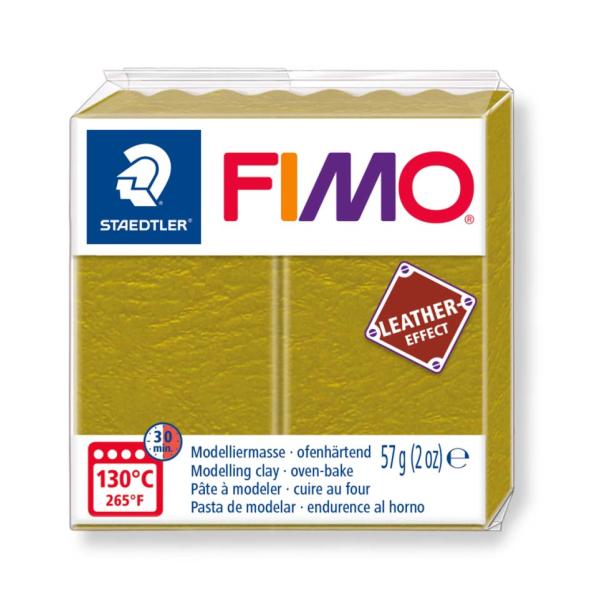 FIMO leather - effect 57g olive - Kidis Art