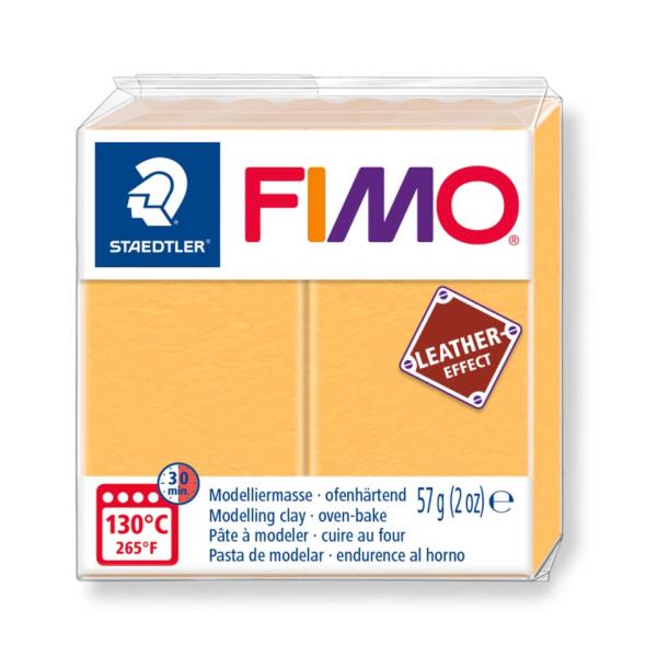 FIMO leather - effect 57g safrangelb - Kidis Art