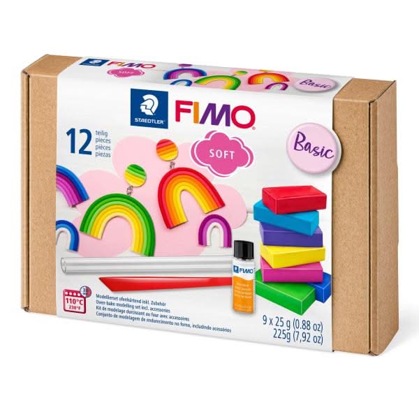FIMO Soft Basic-Set 9 Halbblöcke - Kidis Art