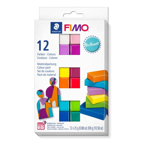 FIMO Soft Colour Pack 12x25g 12 Farben Brillant - Kidis Art