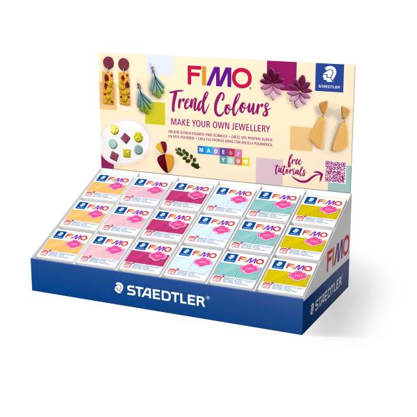 Fimo soft Display 36 Fimo Blöcke, 6 Farben - Kidis Art